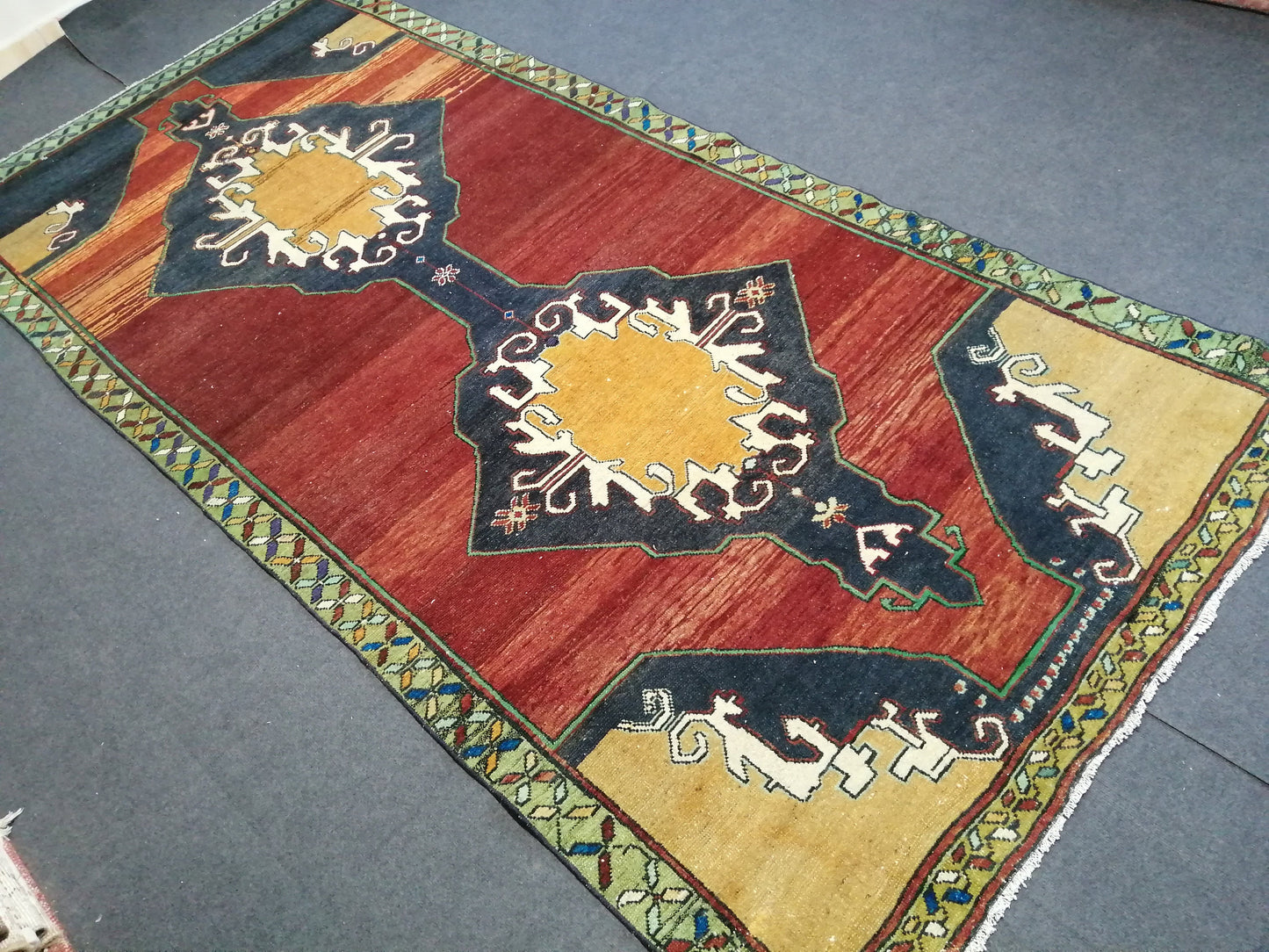 10.7 X 5 Rugs, Hand Made Rug, Oushak Rug, Rustic Rug, Bohemian Rug, Rug Runner, Turkish Rug, Farmhouse Rug, Vintage Rug, Wool rug