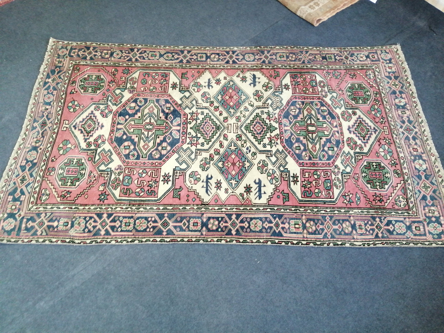 Turkish Rug Oushak 4.4 x 7.7 Rug, Oushak Rugs, Wool Oushak Rug, Oushak Runner Rugs, Runner Rug, Vintage Rug, Hand Made Rug