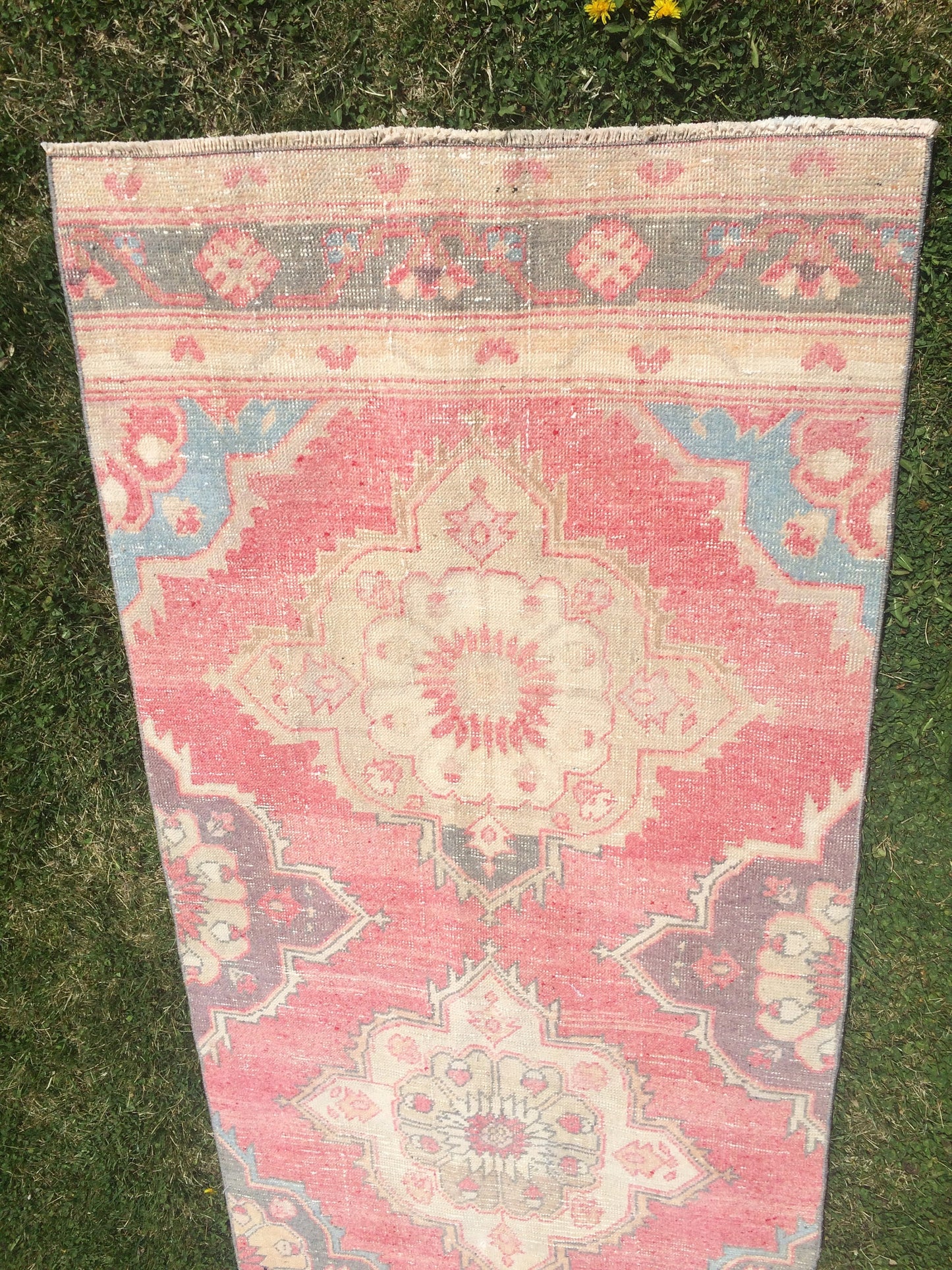 13 x 3 VINTAGE RUNNER Rug, Muted Vintage Turkish Runner Rug, Oushak Runner Rug, Hand woven Rug, High Quality wool runner Rug,3x13 Runner