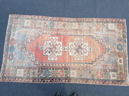 Vintage turkish rug,oushak vintage rug,3.7x6.7 kitchen rug, vintage anatolian rug,unique hand made bohemian