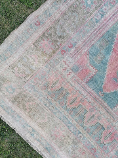 4.6 x 8.5 Oushak wool rug, vintage rug, turkish handmade rug hand knotted rug rug