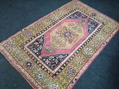 5.6 x 3.7 OUSHAK RUG TURKISH Oushak Rug Vintage Oushak Runner Rug Vintage Runner Rug Wool Oushak Rug Hand Made Rugs Vintage Turkish Rug