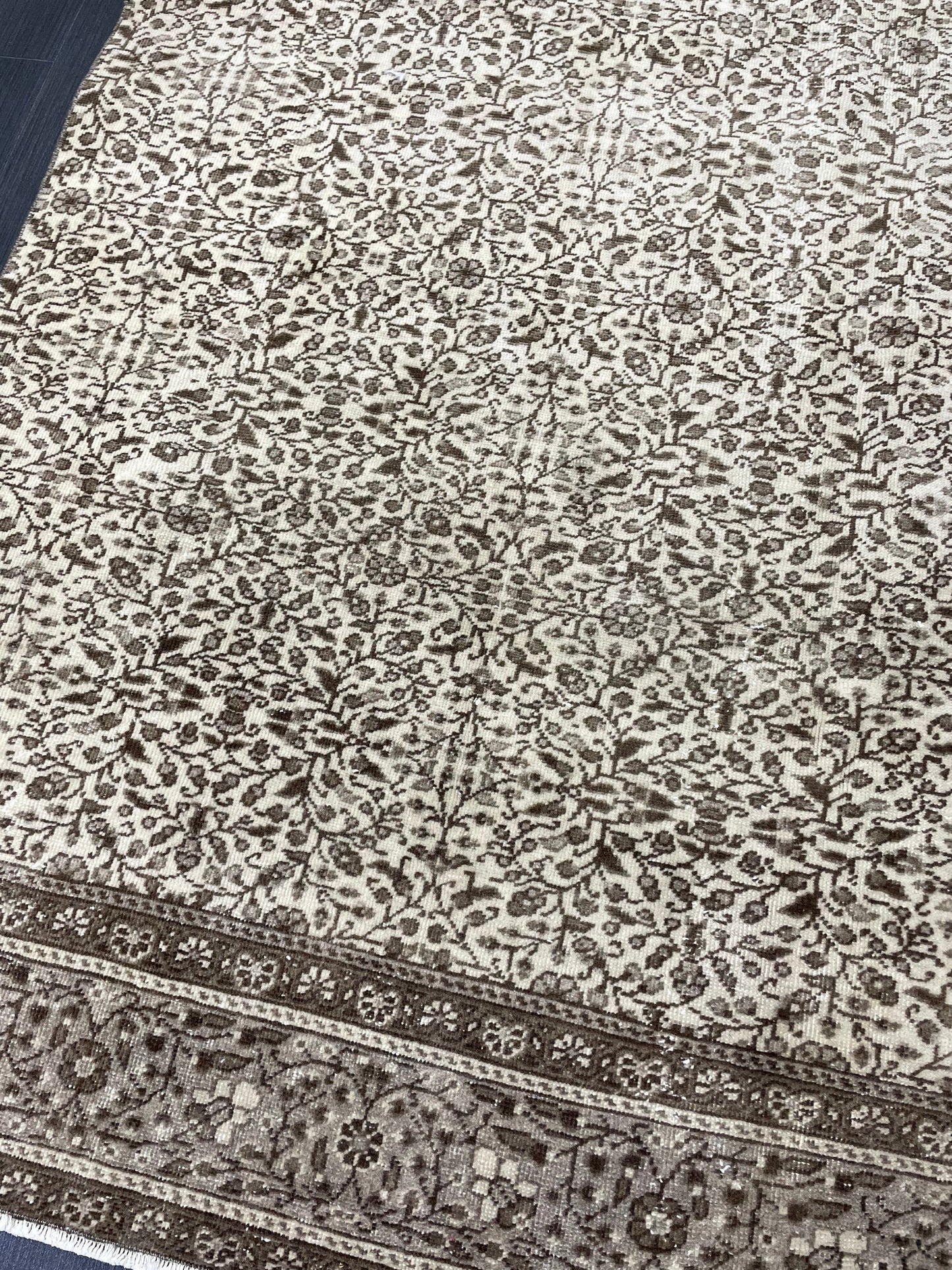 Neutral Oushak Runner Rug Turkish 4.7 x 9 Rug Runner Vintage Runner Hallway Runner Rug Persian Kitchen Runner Rug Oriental Wool Runner Rug