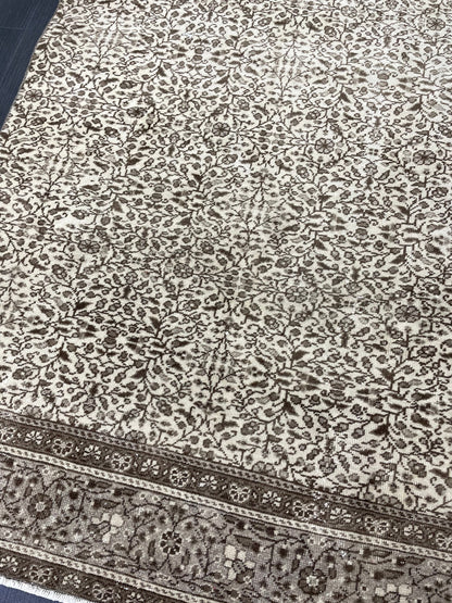 Neutral Oushak Runner Rug Turkish 4.7 x 9 Rug Runner Vintage Runner Hallway Runner Rug Persian Kitchen Runner Rug Oriental Wool Runner Rug