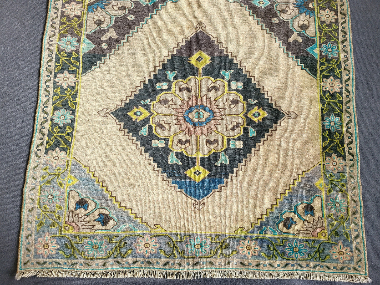 Oushak Runner Rug, Turkish 4.2 x 10.3 Runner Rug, Vintage Runner Rug, Persian Hallway Runner Rug, Handmade Runner Rug Wool Anatolian Runner