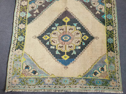 Oushak Runner Rug, Turkish 4.2 x 10.3 Runner Rug, Vintage Runner Rug, Persian Hallway Runner Rug, Handmade Runner Rug Wool Anatolian Runner