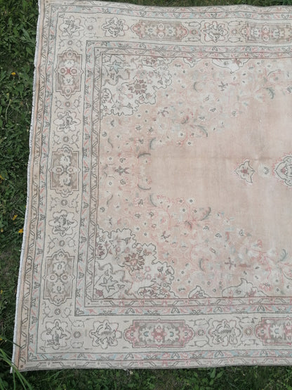 Vıntage rug, turkısh rug, muted vıntage rug, oushak rug, kıtchen rug, area rug 5x9'4