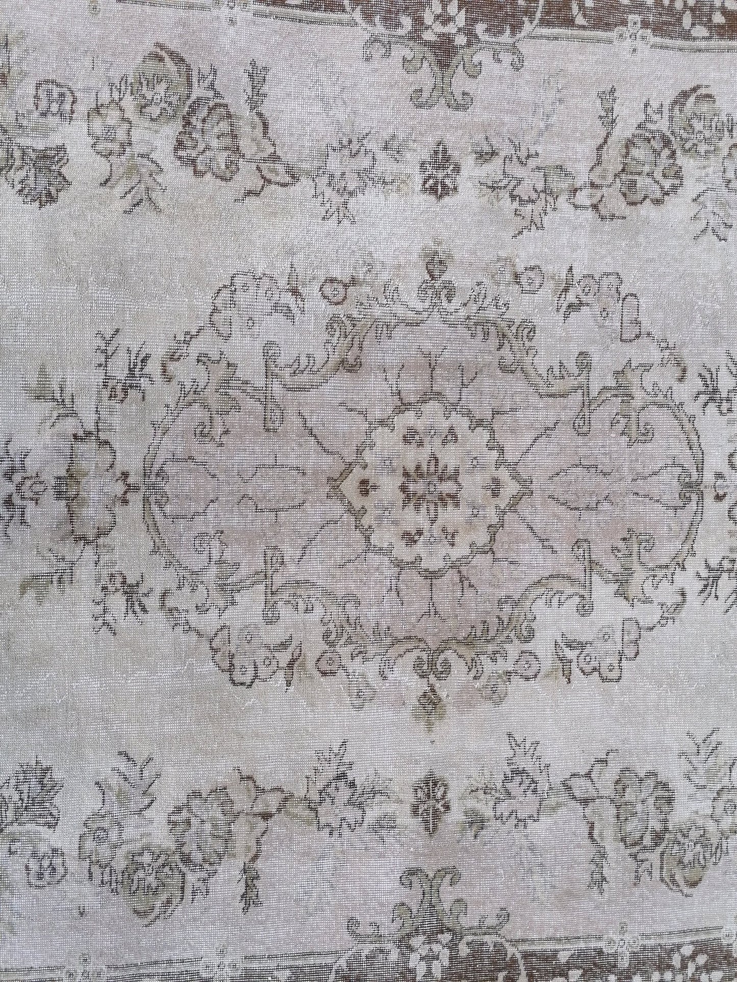 10'x6'9 muted oushak turkish rug, large turkish rug, pastel vintage rug,kitchen rug, vintage anatolian rug,unique hand made rug,bohemian rug