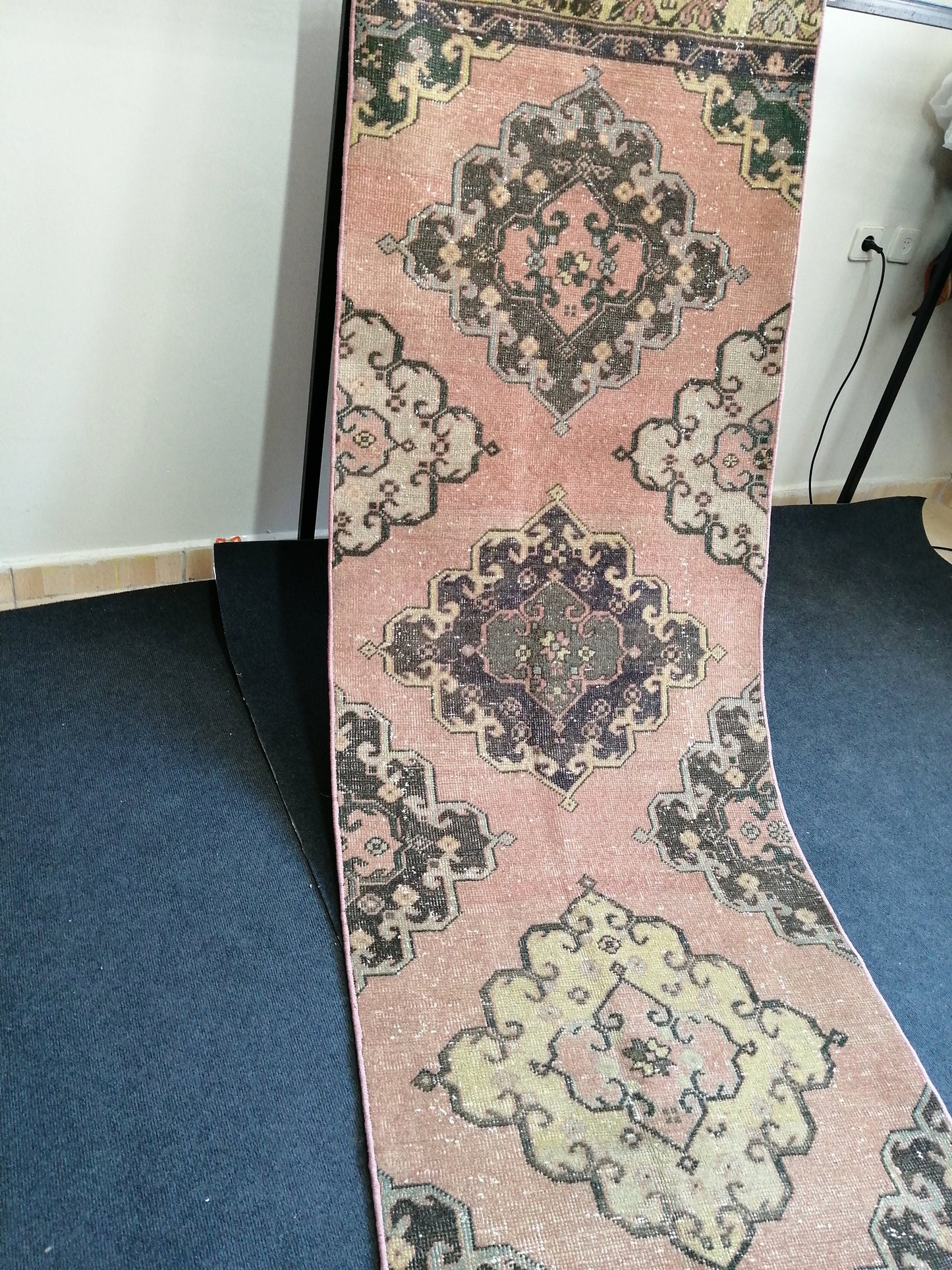 12.5 x 2.7 ft Oushak Runner Rug Turkish Runner Rug Vintage Runner Rug Hallway Runner Rug Kitchen Runner Rug Wool Runner Rug Wool Oushak Rug