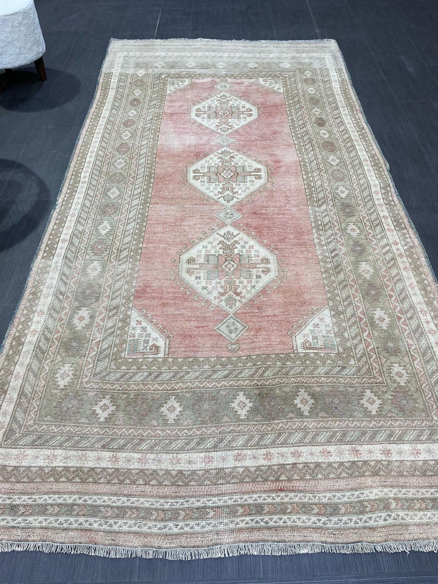Vintage RUG, TURKISH 4.2 x 8.5 Rug,  Vintage Handmade Rug, Wool Hand Knotted Rug, Hand Made Rug Quality Turkish Rug