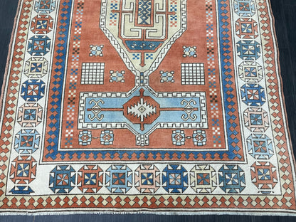 Vintage Oushak Rug 4.7 x 7 Vintage Rug Wool Antique Rug Hand Made Rugs Vintage Turkish Rug OUSHAK RUG TURKISH Oushak Rug