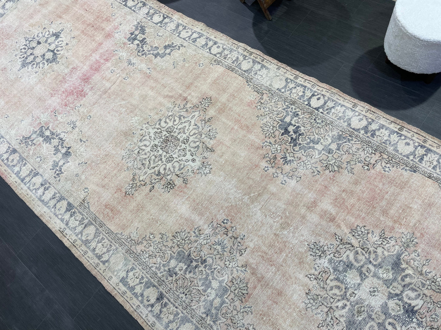 Muted Distressed Runner Rug, Antique Turkish Runner 5x13 Rug Vintage Runner Rug Hallway Runner Rug Kitchen Runner Rug Wool Handmade Runner