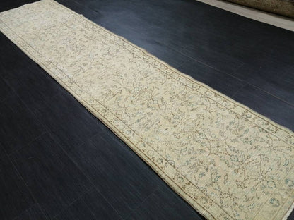 Vintage Runner Rug  2.4 x 10.7 Persian Runner Rug Muted Vintage Runner Rug Antique Hallway Runner Muted Turkish Runner Rug Distressed Runner