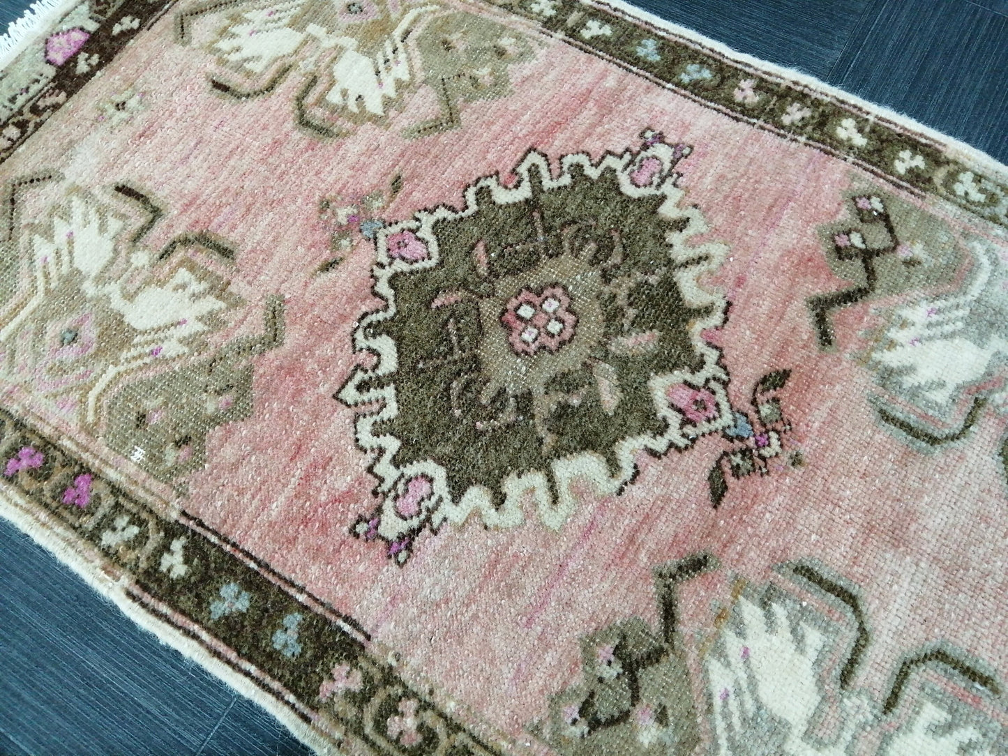 Small Turkish Rug Mini Rug Small Area Rug Turkish Rug Oushak Rug Hand Made Rug Vintage Rug Vintage Mat Hand Knotted Rug