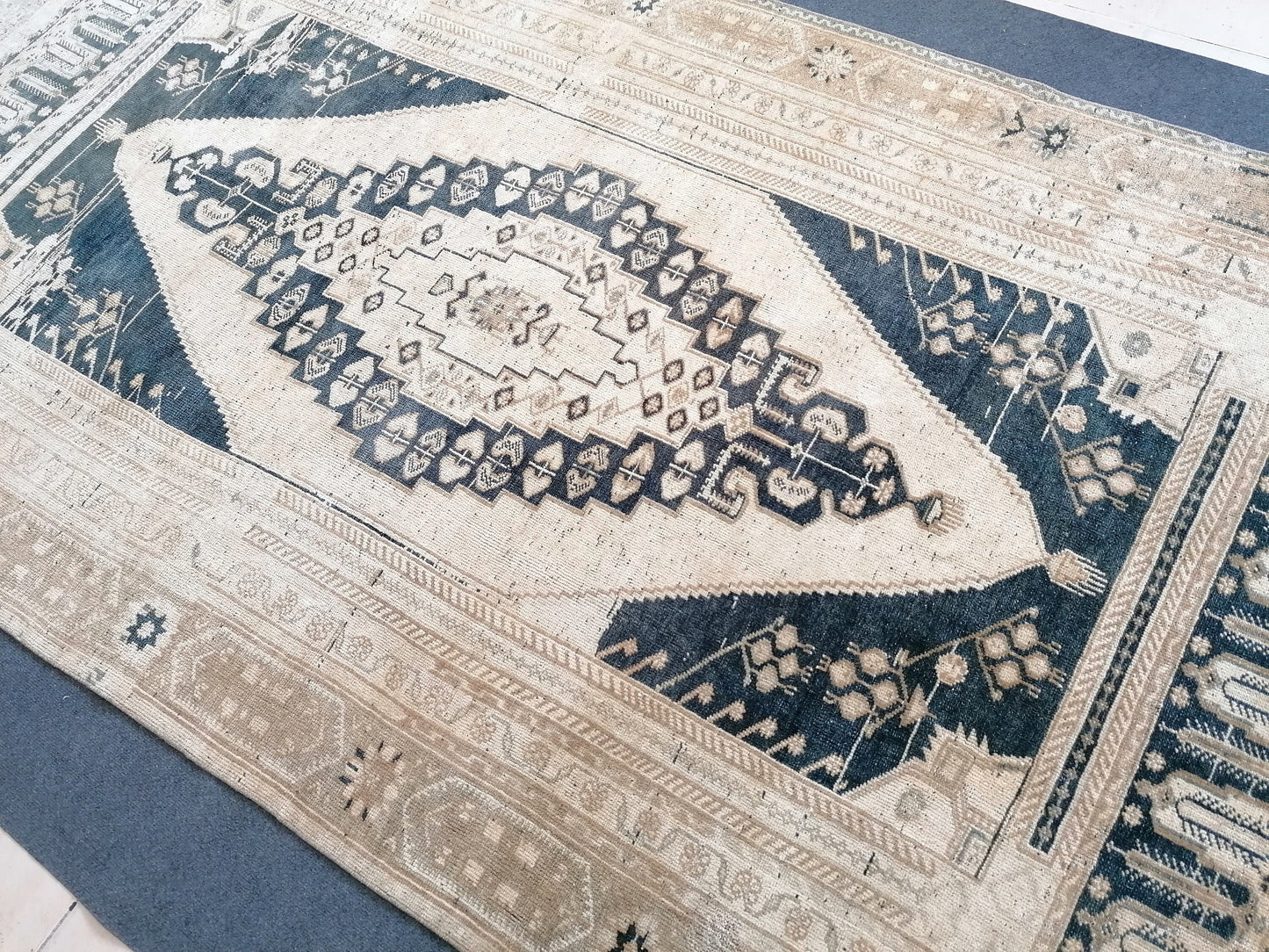 10'8x5'4 vintage turkish rug,oushak vintage rug,kitchen rug,vintage anatolian bohemian rug,unique hand made