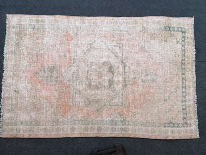 Turkish rug, vintage turkish rug,oushak vintage rug,vintage rug,kitchen rug, vintage anatolian rug,unique hand made bohemian 6'5x4'2