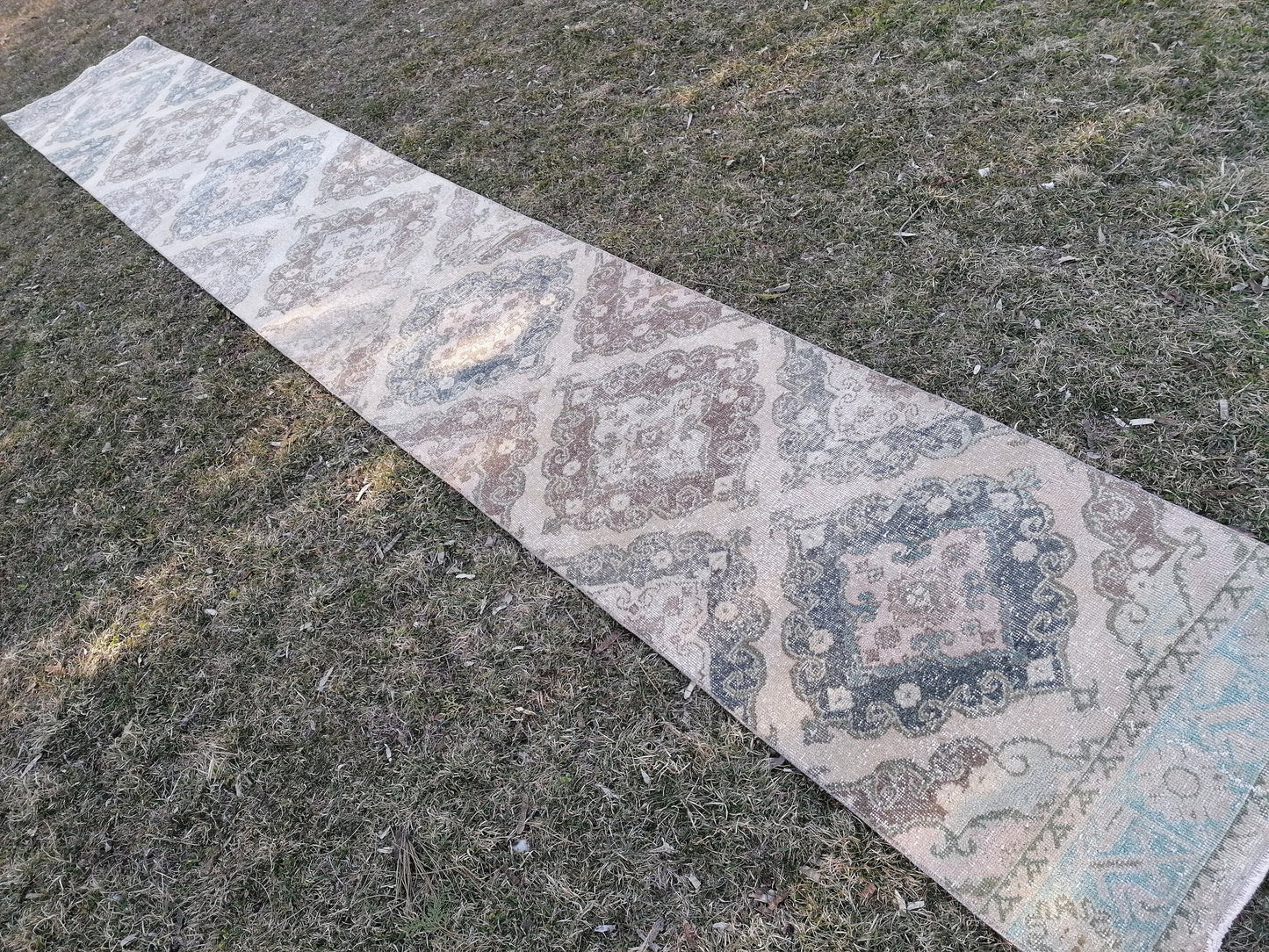2.6 x 17.3 extra long vintage runner, oushak runner rug hallway runner, vintage anatolian rug