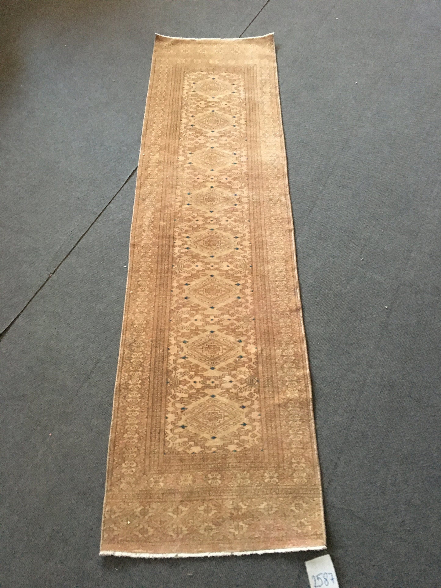 2x6 feet long runner rug, persian handmade mini floor runner, morracon wool rug, vintage turkish runner, nautral brown kitchen muted runner,