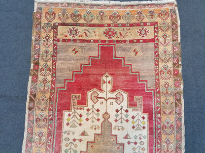 Oushak turkish rug, vintage turkish rug,oushak vintage rug 8'5x3'10