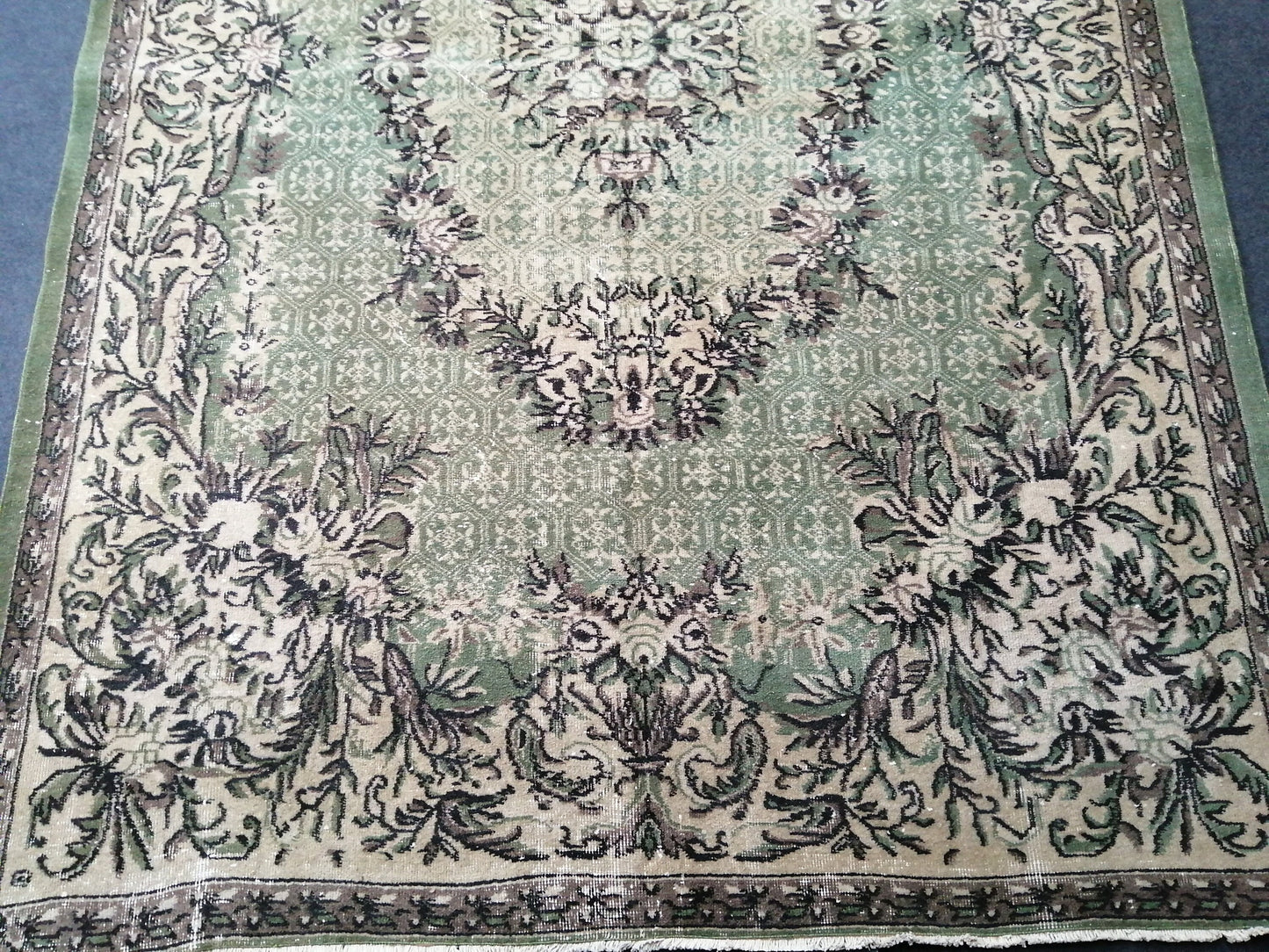 10 X 6.7 OUSHAK RUG TURKISH Oushak Rug Vintage Oushak Runner Rug Vintage Runner Rug Wool Oushak Rug Hand Made Rugs Vintage Turkish Rug