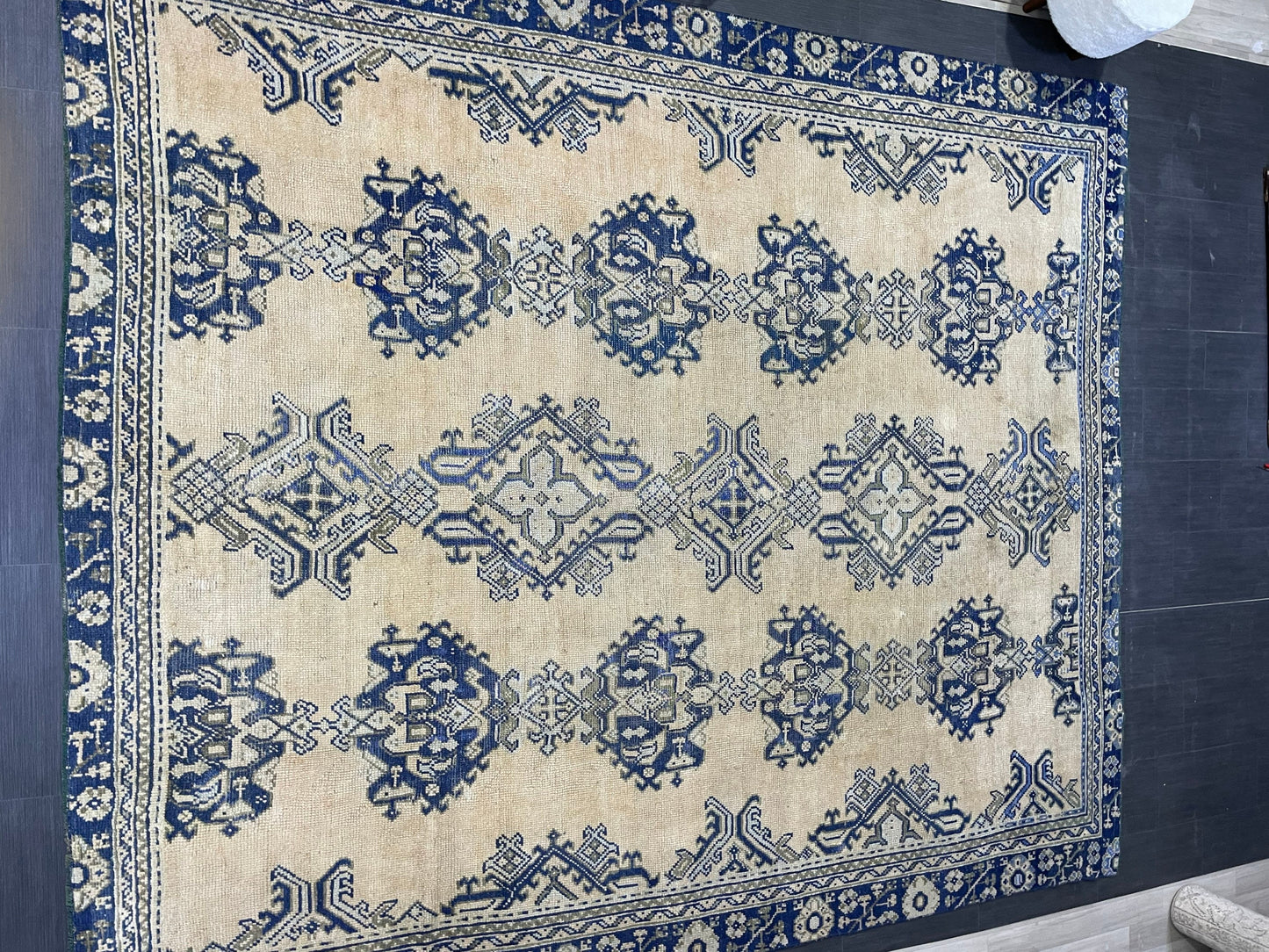 Antique Oushak RUG, Turkish 8.7 x 10.3 Rug, Hand Knotted Rug, Vintage Wool Rug, Oriental Rug Handmade Rug, Persian Rug