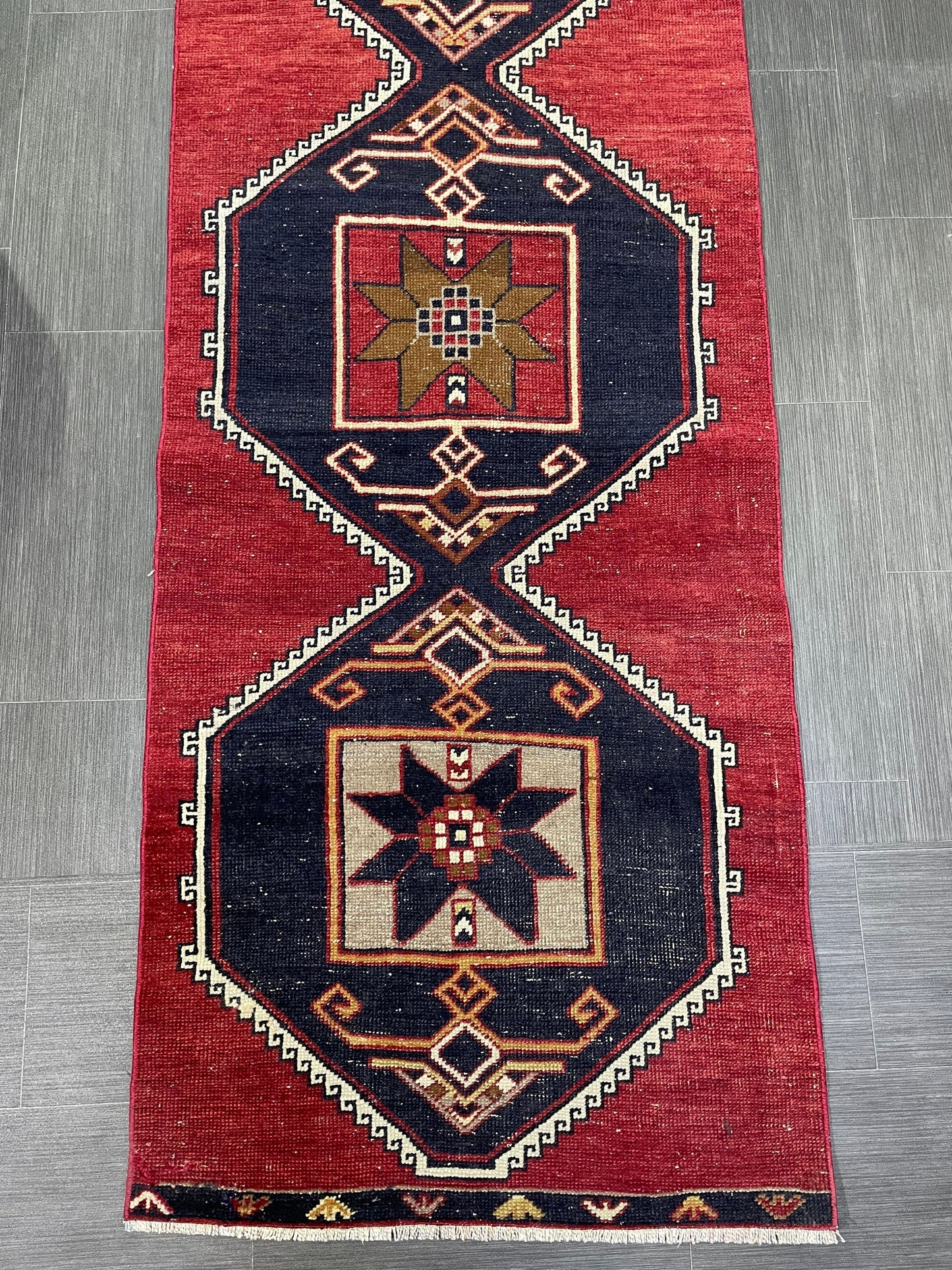 Wool Vintage Runner Rug, Turkish Runner 2.6 x 12.2 Rug, Orienta Runner Rug, Vintage Runner Rug, Hallway Runner Rug Kitchen Runner.