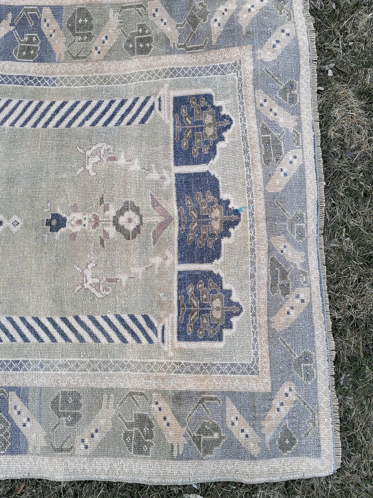 4'1x5'8 rug ,vintage green rug, rug, oushak turkish rug, kitchen rug, vintage anatolian unique hand made rug