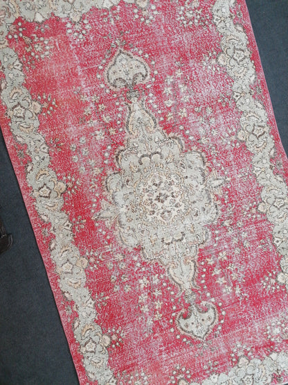 9'7x5'6 turkish oushak rug  vintage oushak rug vintage runner rug wool oushak rug distressed hand made rugs