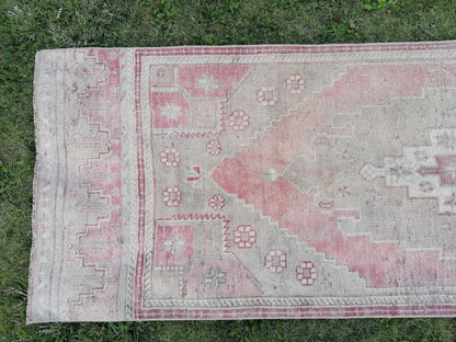 Handmade wool runner rug 2'11x9'9 vintage runner rug, turkish wool runner rug,hallway runner, kitchen runner rug, bohemian rug