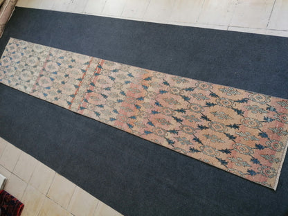 2.3x13.3 feet turkish runner rug, vintage oushak runner rug, kitchen runner rug, hallway runner rug, handmade overlong runner,laundry runner