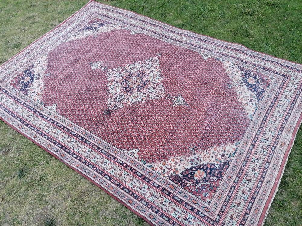Morracon wool rug 6'3x9'3 vintage wool rug, oushak hand made rug, bohemian rug, living room rug