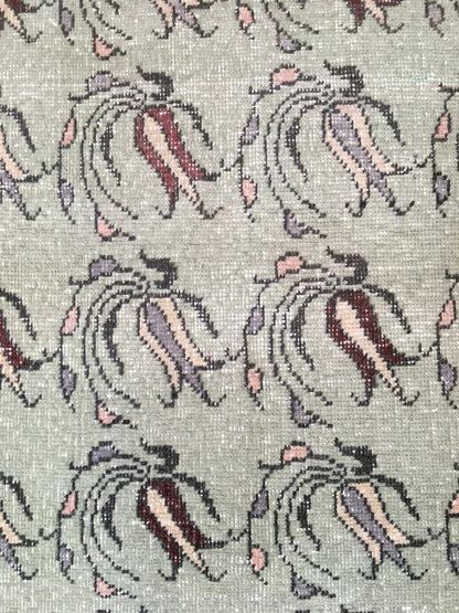 3x5 feet handmade floral mini runner rug, turkish kitchen floor wide rug, grey bathroom area rug, entryway large muted color rug, bohem rugs