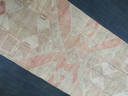 11.5 x 3.3  Muted Oushak Runner Rug Turkish Runner Rug Vintage Runner Rug Muted Hallway Runner Rug Kitchen Runner Rug Wool Runner