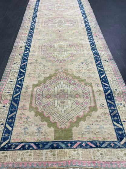 Vintage Persian Runner 3.4 x 10.6 Rug Turkish Runner Rug Handmade Runner Staircase Runner Kitchen Runner Rug Wool Runner Rug Oriental Runner