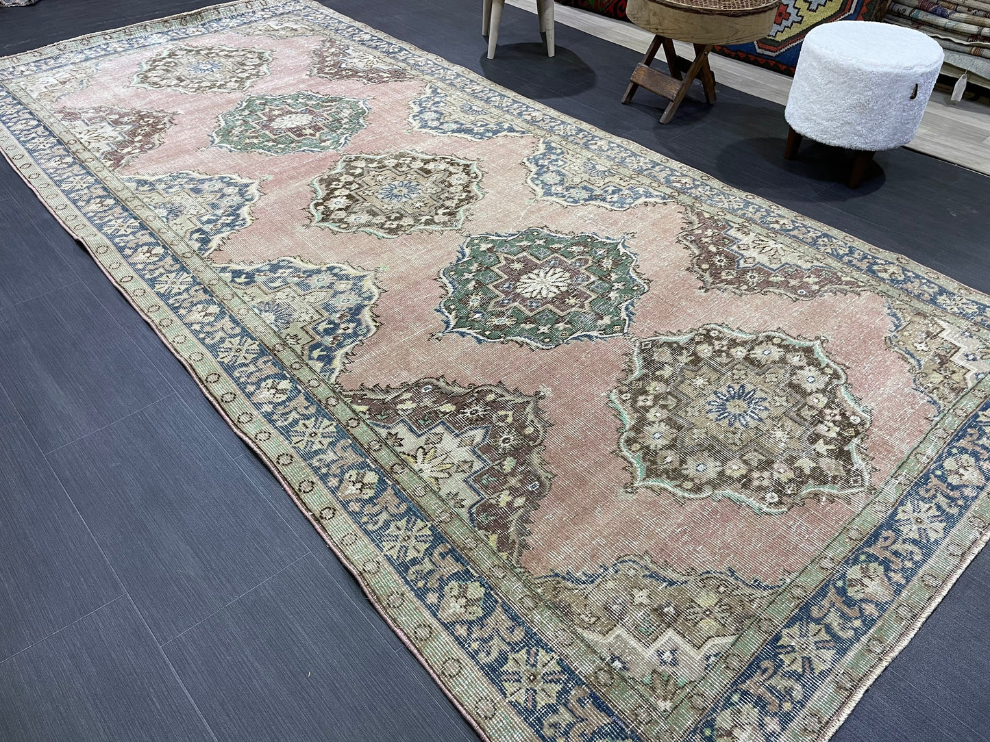 Vintage Runner Rug, Hand Knotted Runner 5 x 10.6 Rug, Turkish Runner Rug, Vintage Runner Rug,distressed Runner Rug,Quality Kitchen Runner