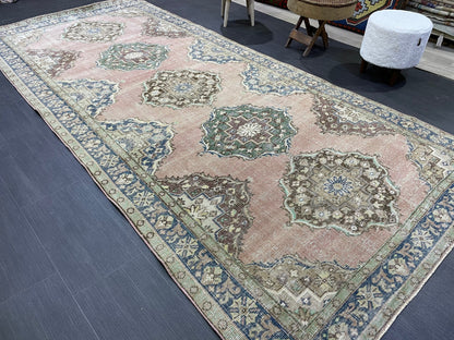 Vintage Runner Rug, Hand Knotted Runner 5 x 10.6 Rug, Turkish Runner Rug, Vintage Runner Rug,distressed Runner Rug,Quality Kitchen Runner