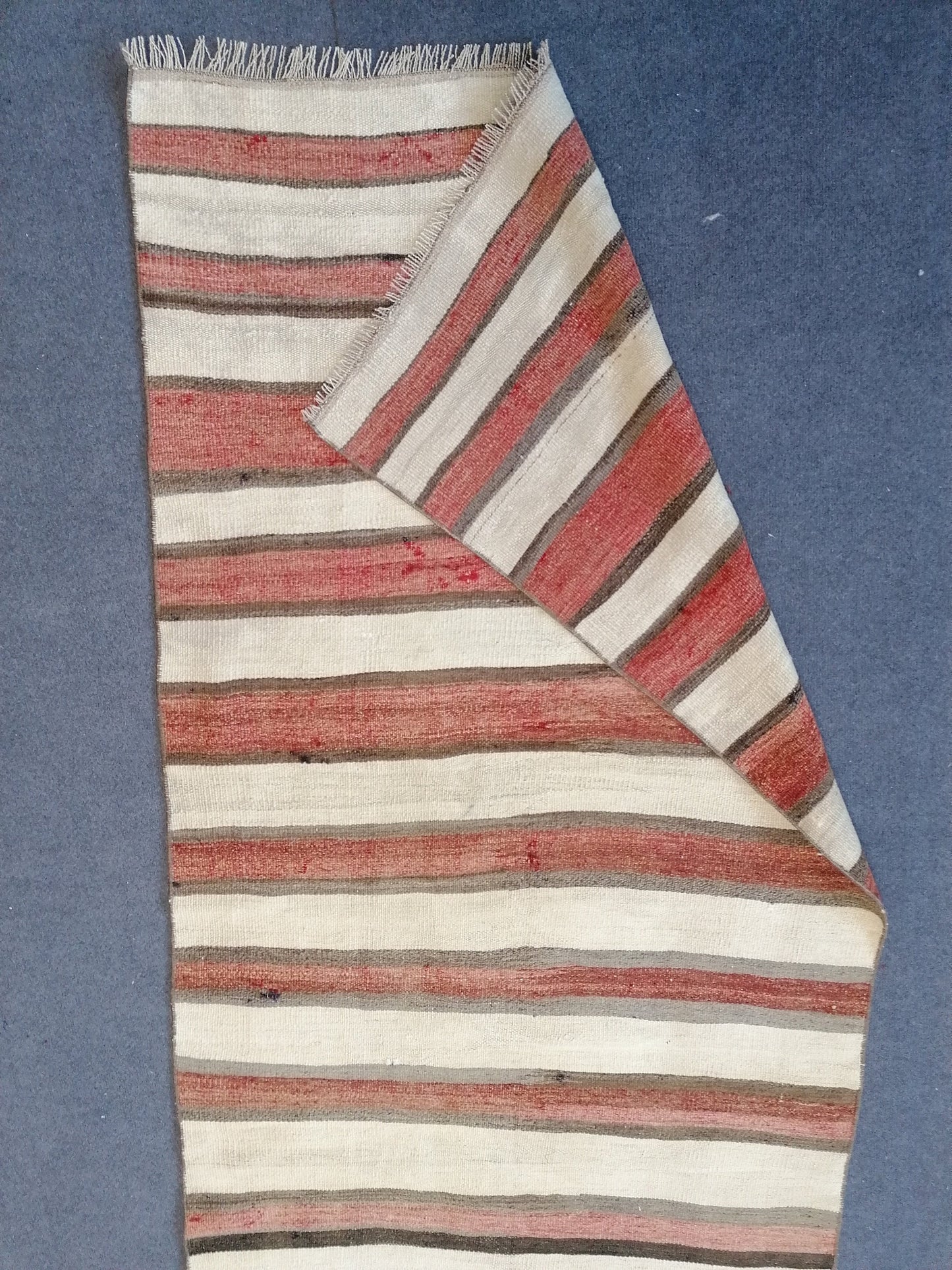 3 x 8 Vintage rug , flat woven kilim runner rug with embroidery rug, oriental carpet, vintage kilim rug wool