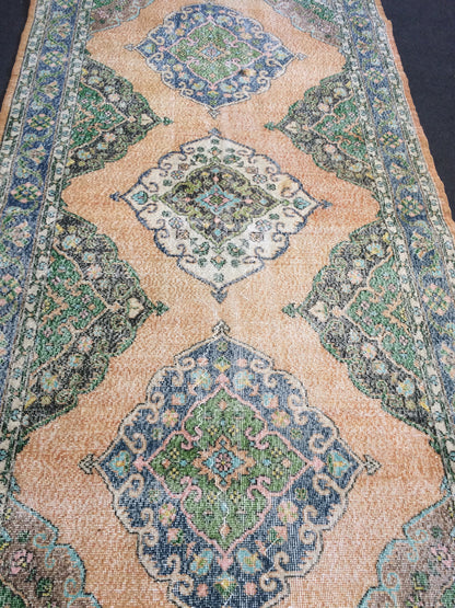 14 x 5 ft Runner Turkish Runner Rug Vintage Rug Hand Made Oushak Rug Wool Rugs