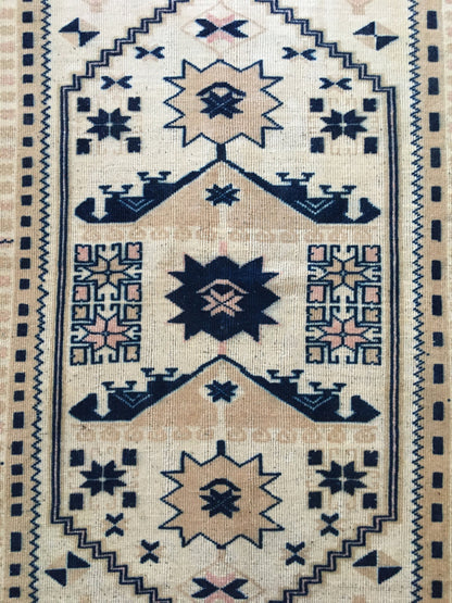 4x6 feet blue turkish living room floor large rug, handmade vintage bohemian rug, wide kitchen area wide rug, bedroom wool rug, bathroom rug