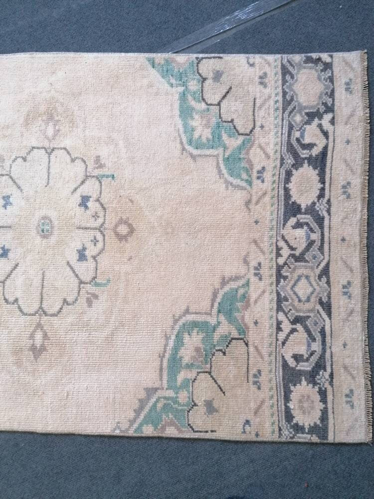 Vintage runner, oushak wool runner 2'10x11'3 hallway  runner, turkish runner rug, entery runner, kitchen runner