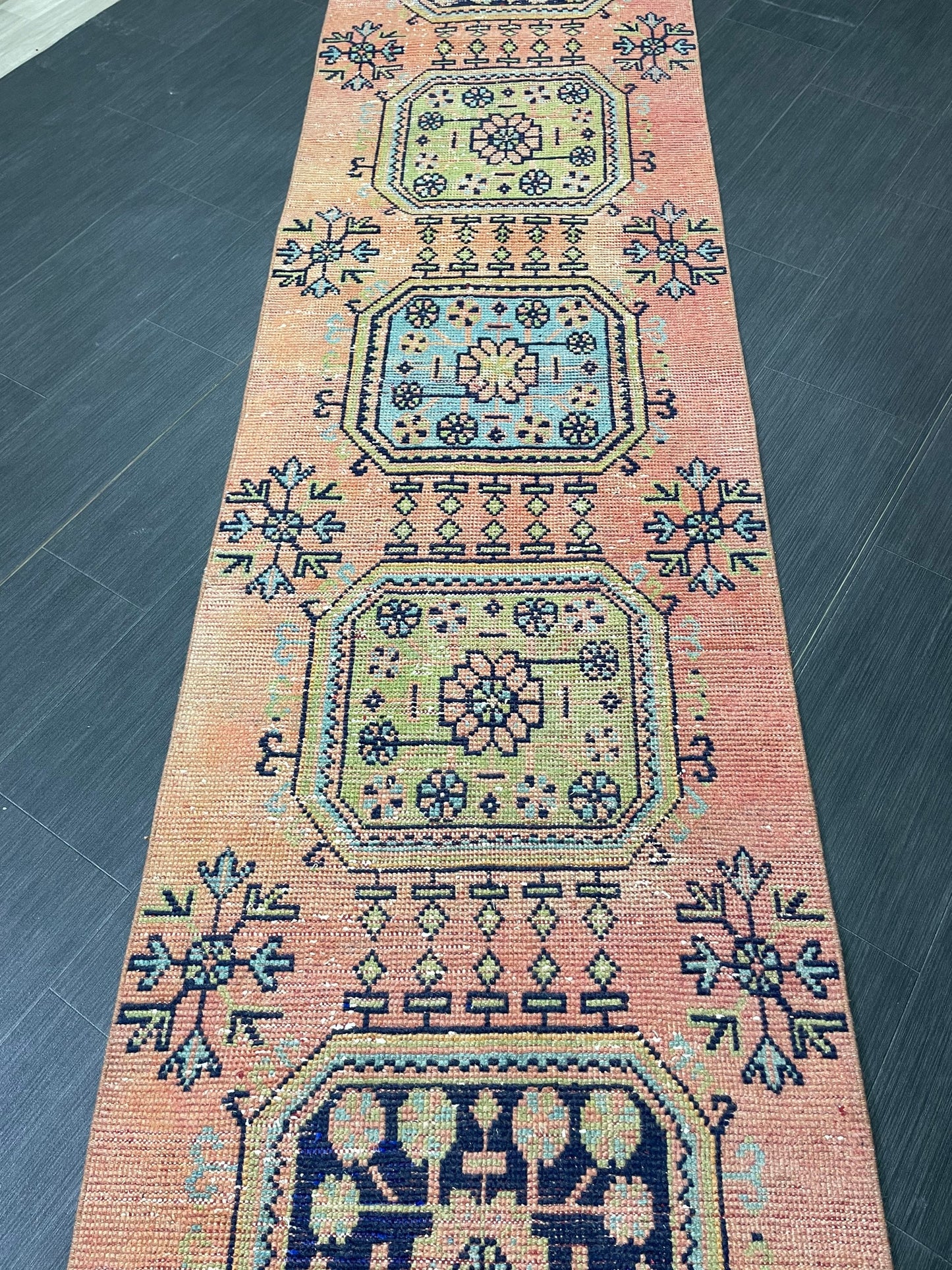 Staircase Runner Rug 2.5 x 21.5 Extra Long Wool TURKISH Runner Rug Vintage Runner Rug Oriental Runner Rug Wool Runner Hand Knotted Runner