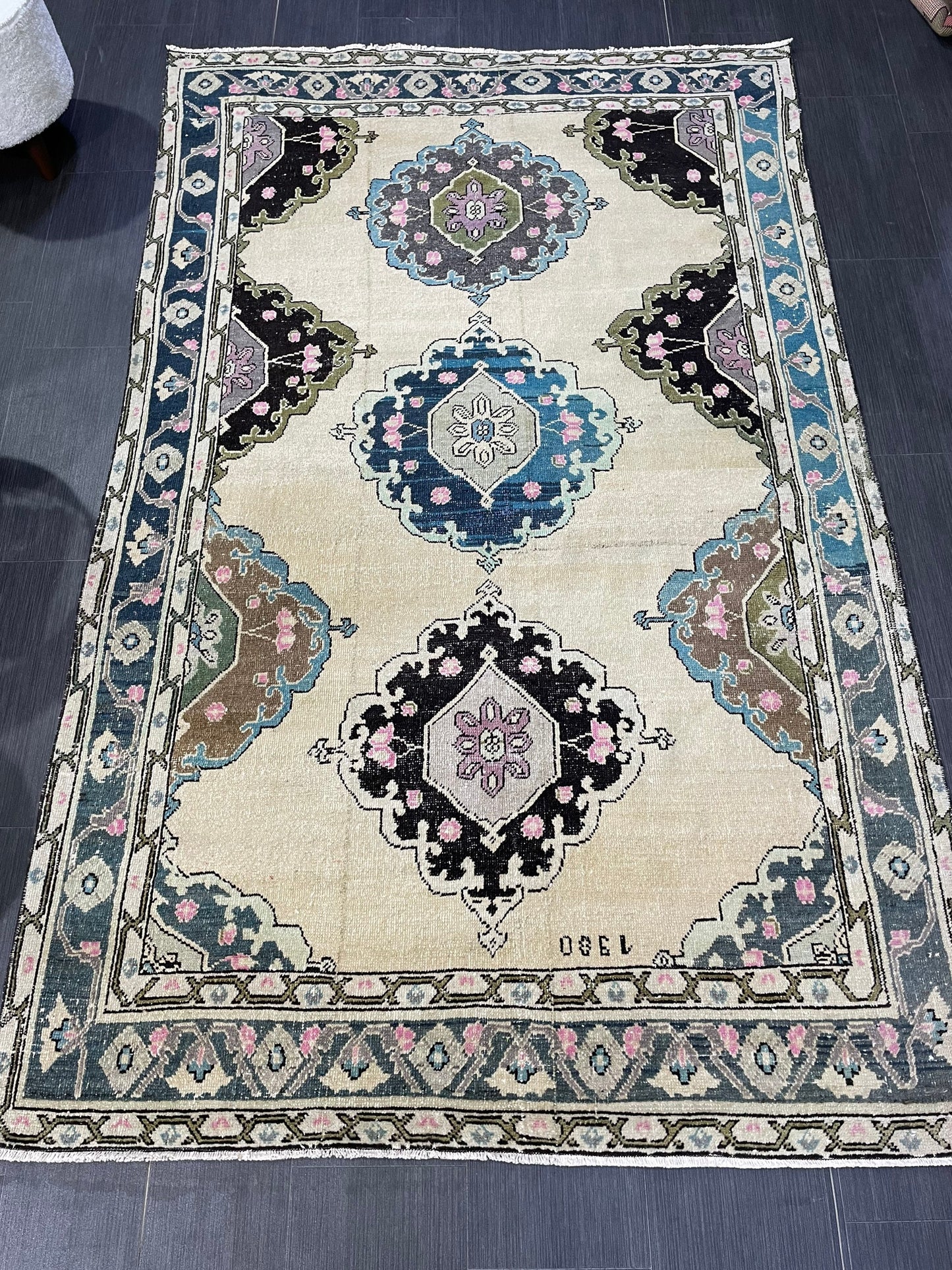 Antique Rug, TURKISH RUG, VINTAGE Rug, Living Room4.9 x 7.9 Rug, Oushak Rug, Handmade Rug, Earth Tones rug, Persian Rug, farmhouse rug