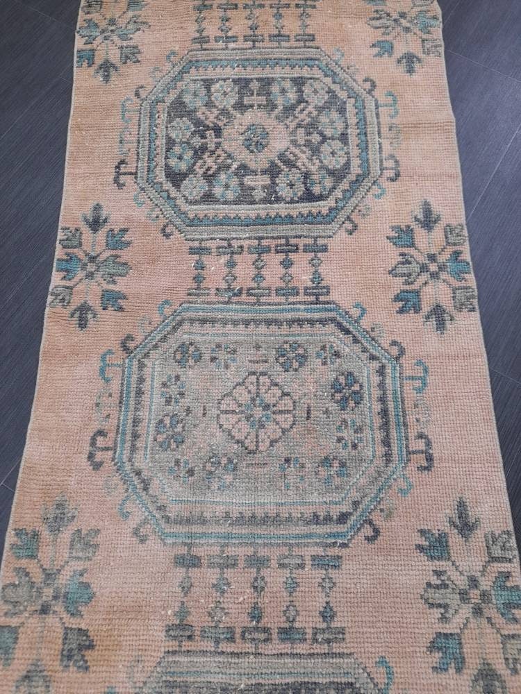 Extra Long Turkish Runner Rug Long Vintage Runner Rug 2.6 x 21.2 Vintage Distresse Runner Extra Long Oriental Runner Muted XL Antique Runner