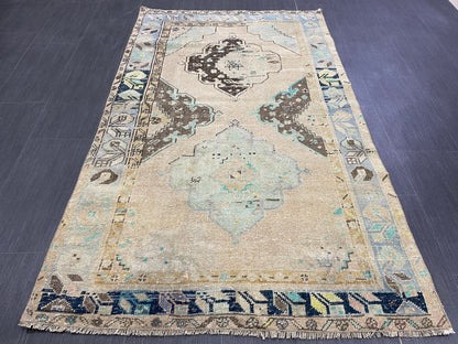 Muted 3.6 x 6 Rug Handmade Rug, Oushak Rug, Rustic Rug Hand Knotted Rug, Rug Runner, Turkish Rug, Farmhouse Rug, Vintage Rug, Wool rug