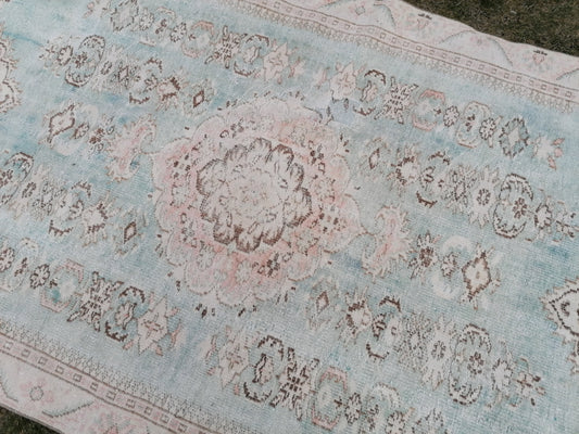 Vintage rug,5'8x9 wool oushak rug, handmade area rug