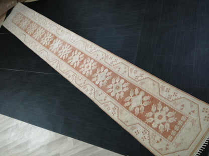 MUTED Staircase Runner 2.5 x 17 Turkish Runner Extra Long Vintage Runner Rug Hallway Runner Kitchen Runner Rug XL Wool Handmade Runner