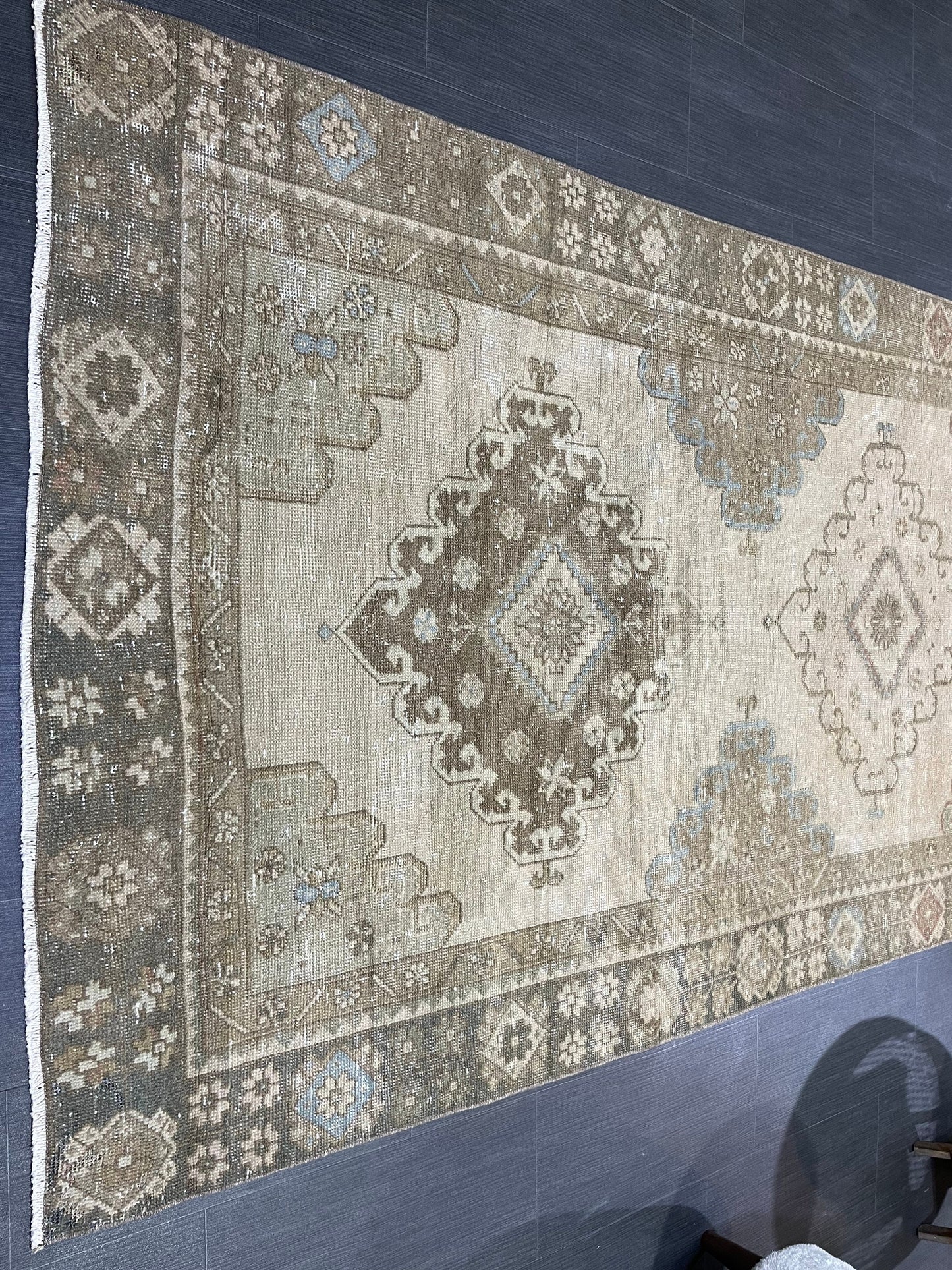 Oushak Runner Rug, Turkish 4.5 x 12.8 Runner Rug, Vintage Runner Rug, Hallway Runner Rug, Antique Runner Rug, Handmade Wool Runner Rug