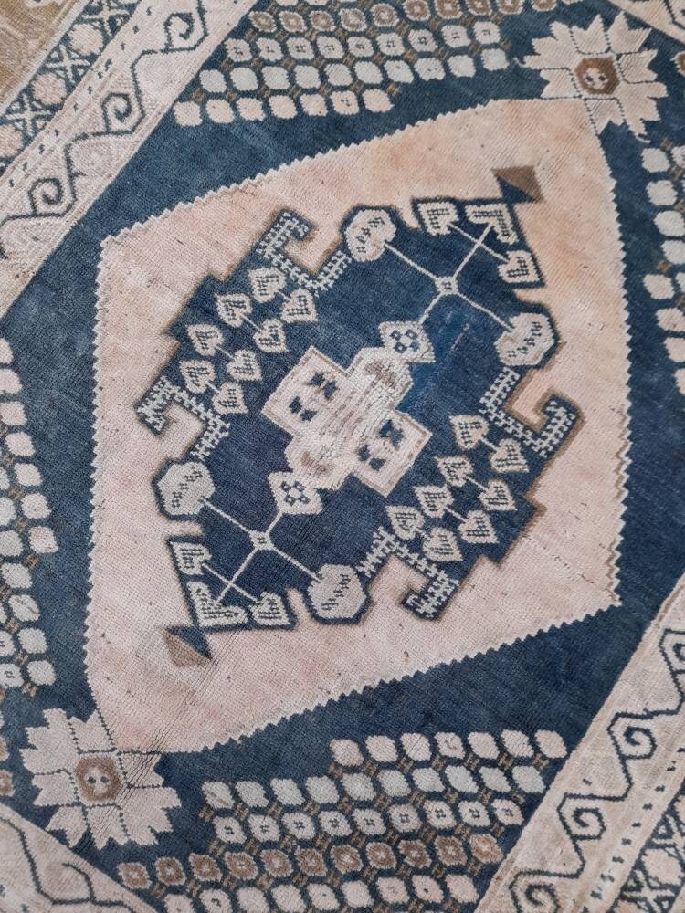 Wool Oushak Rug Vintage Rug Muted Vintage 5 x 6.8 Rug Wool Oriental Rug Hand Made Rug Vintage Turkish Rug 5x7 Muted Persian Wool Rug