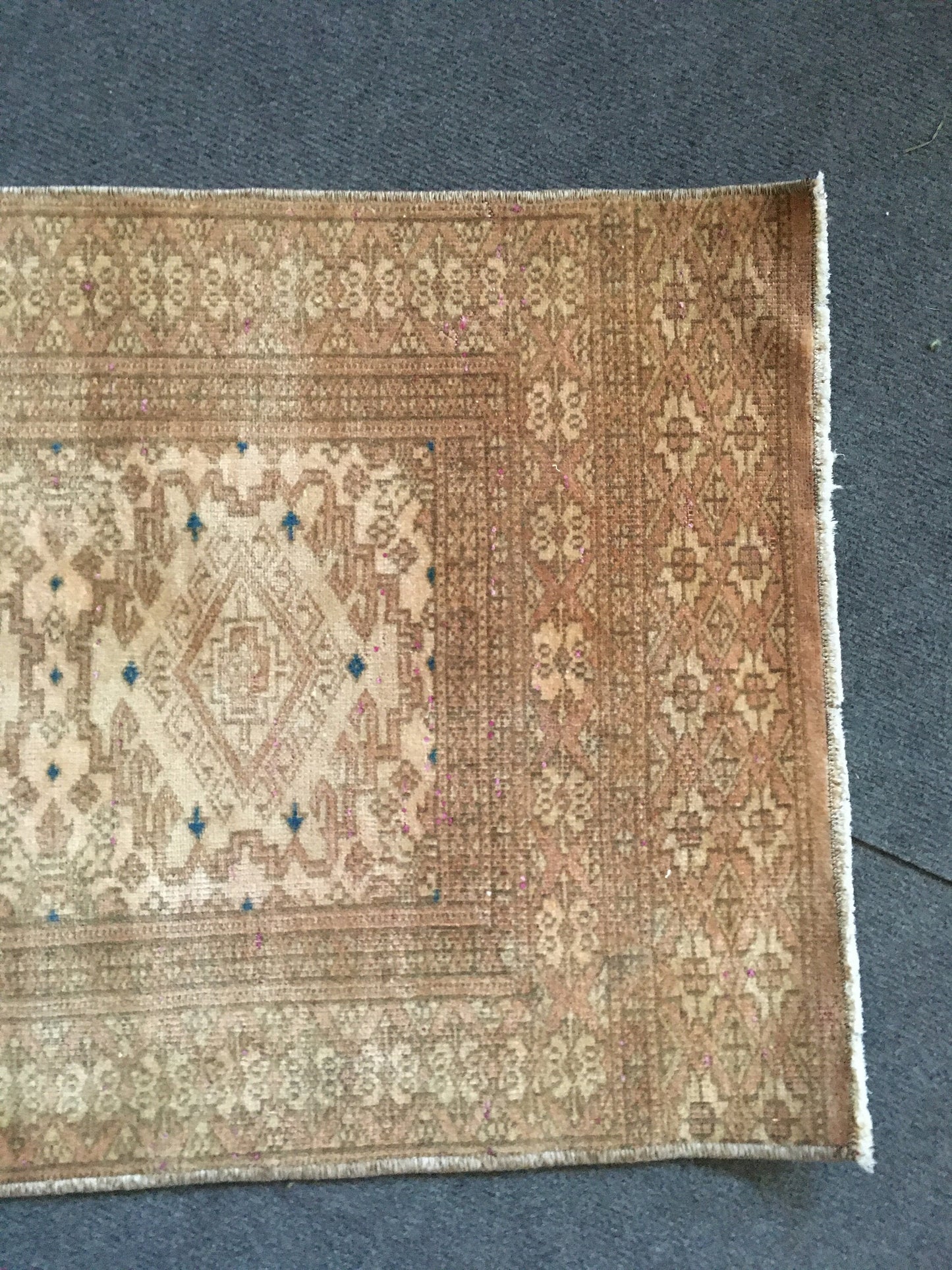 2x6 feet long runner rug, persian handmade mini floor runner, morracon wool rug, vintage turkish runner, nautral brown kitchen muted runner,