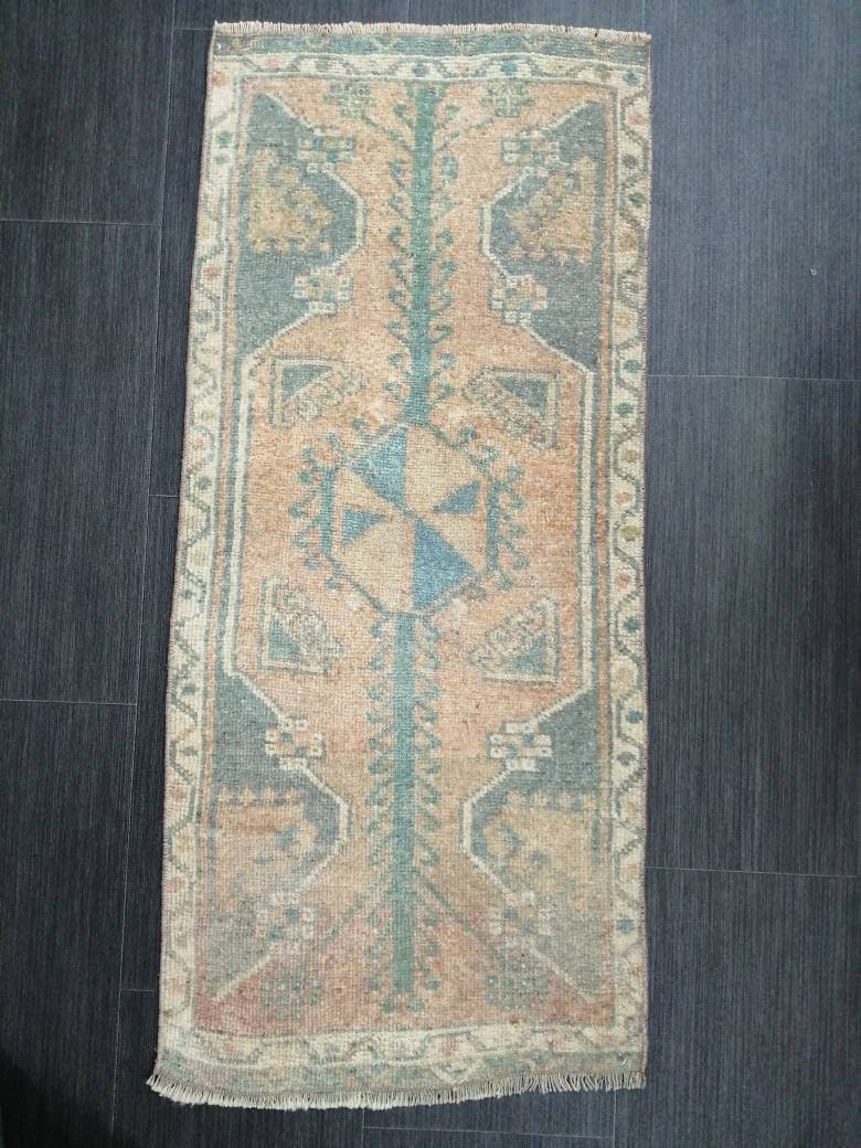 Small Turkish Rug Mini Rug Small Area Rug Turkish Rug Oushak Rug Persian Hand Made Rug Oriental Vintage Rug Door Mat Rug